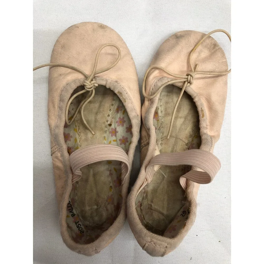 Pre-Owned Dance Ballet Shoes Pink Capezio 205T Daisy Child 9.5W Leather Strap F